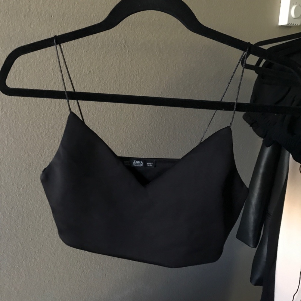 Zara black crop top